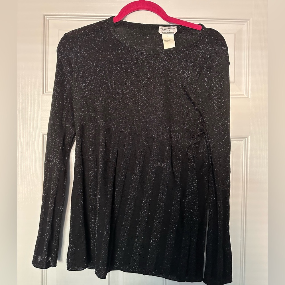 NWOT SONIA RYKIEL SHIMMER LONG SLEEVE TOP! SIZE L!